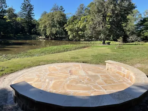Pond Fire Pit Area