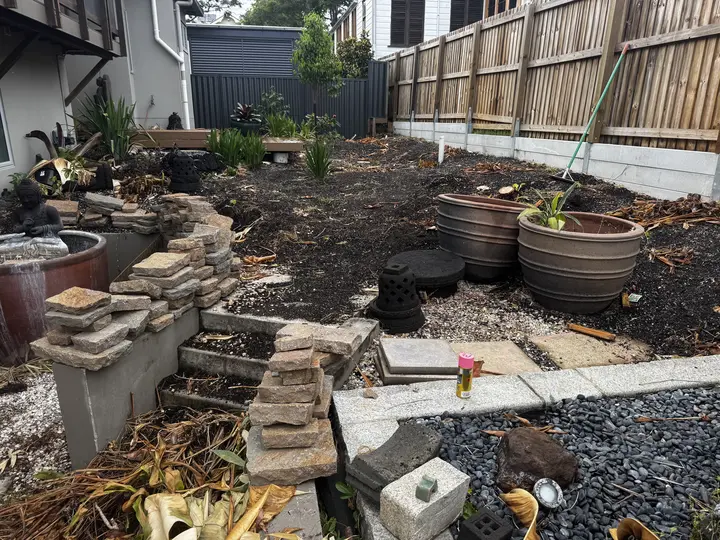 Before shot with all the mess after i have cut all the mess out