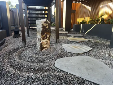 New Farm low maintenance Japanese style Zen Garden